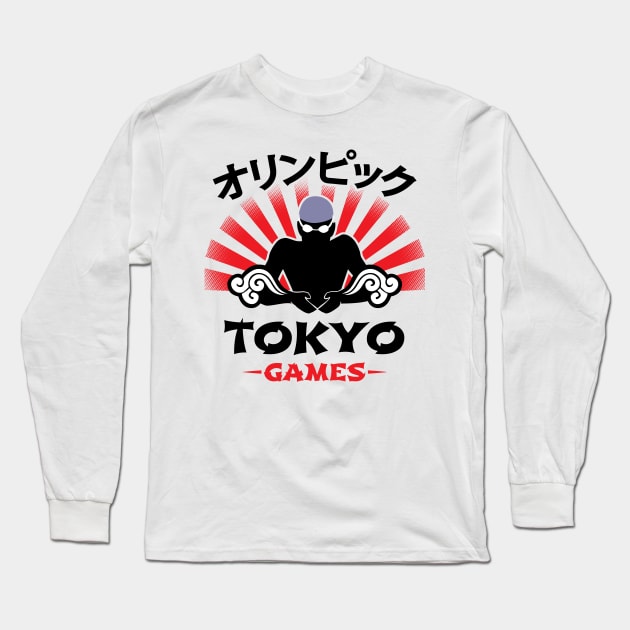 Mens Breaststroke Swimmer Tokyo Olympics Swimming Fan Long Sleeve T-Shirt by atomguy